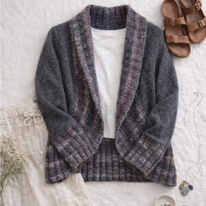 Woolrich Charcoal and Plum Women's Cardigan